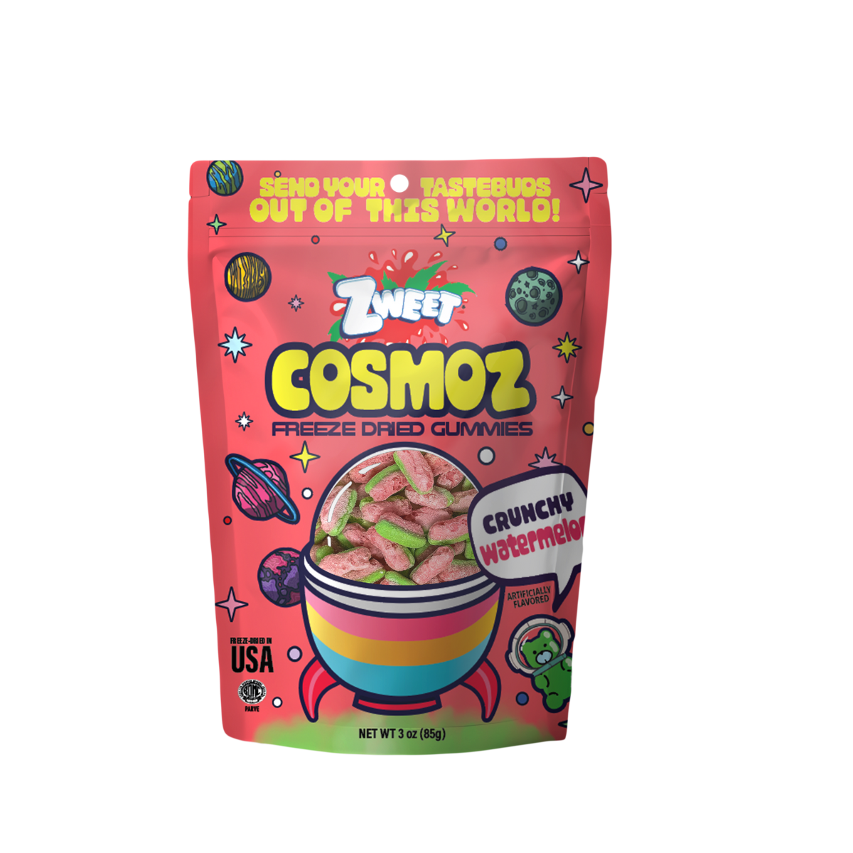 Cosmoz Freeze Dried Sour Watermelon| 3 oz | Zweet – Zweet Shop