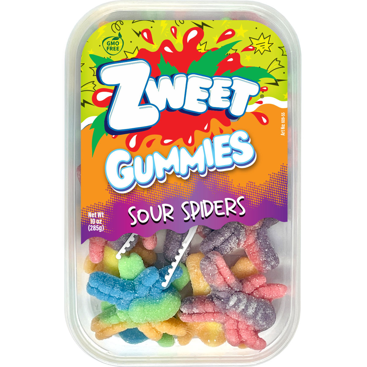 Sour Gummy Neon Spiders | 10 oz