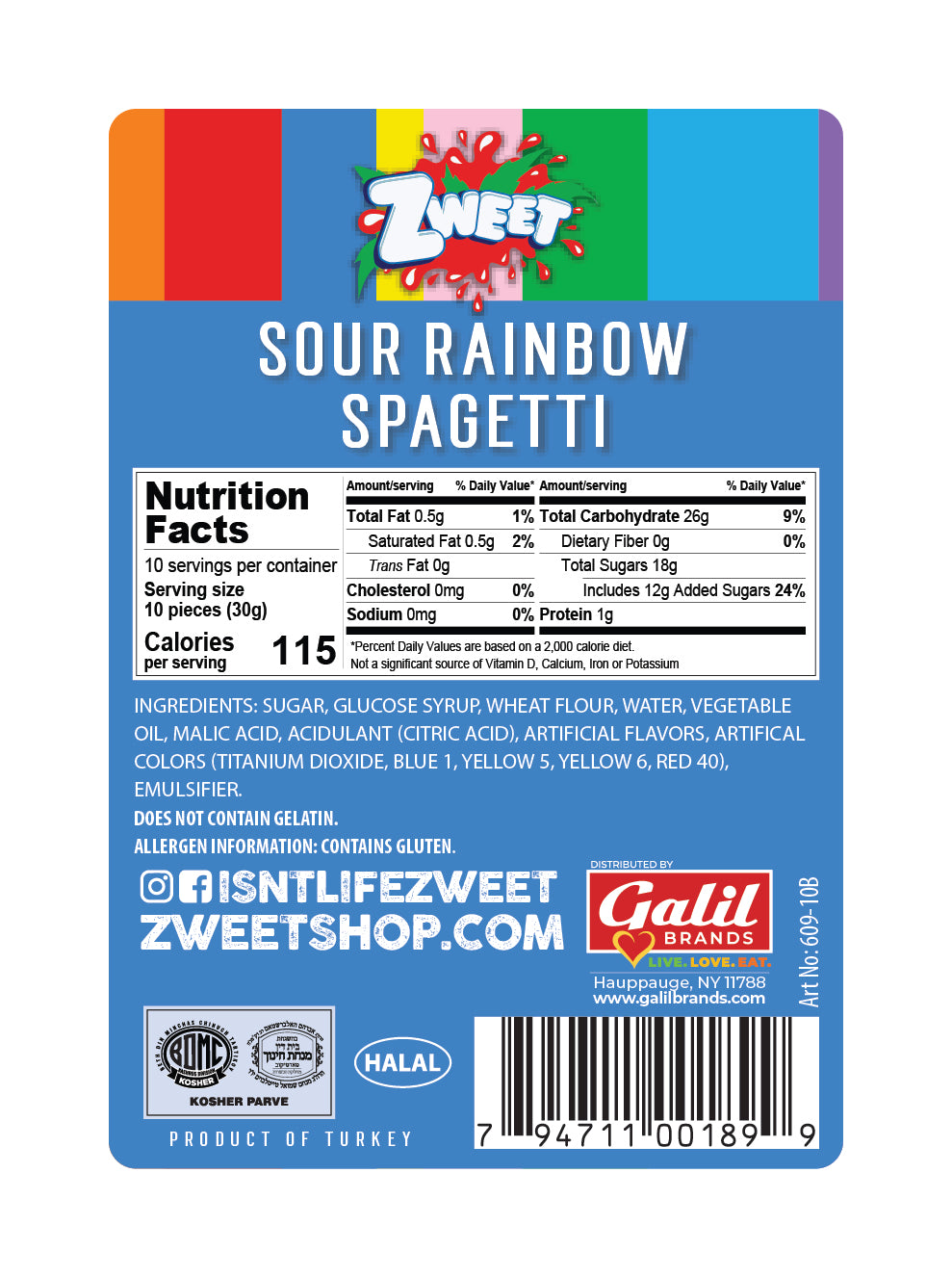 Sour Rainbow Spaghetti | 10oz