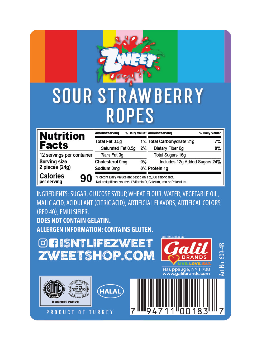 Sour Strawberry Ropes | 10 oz