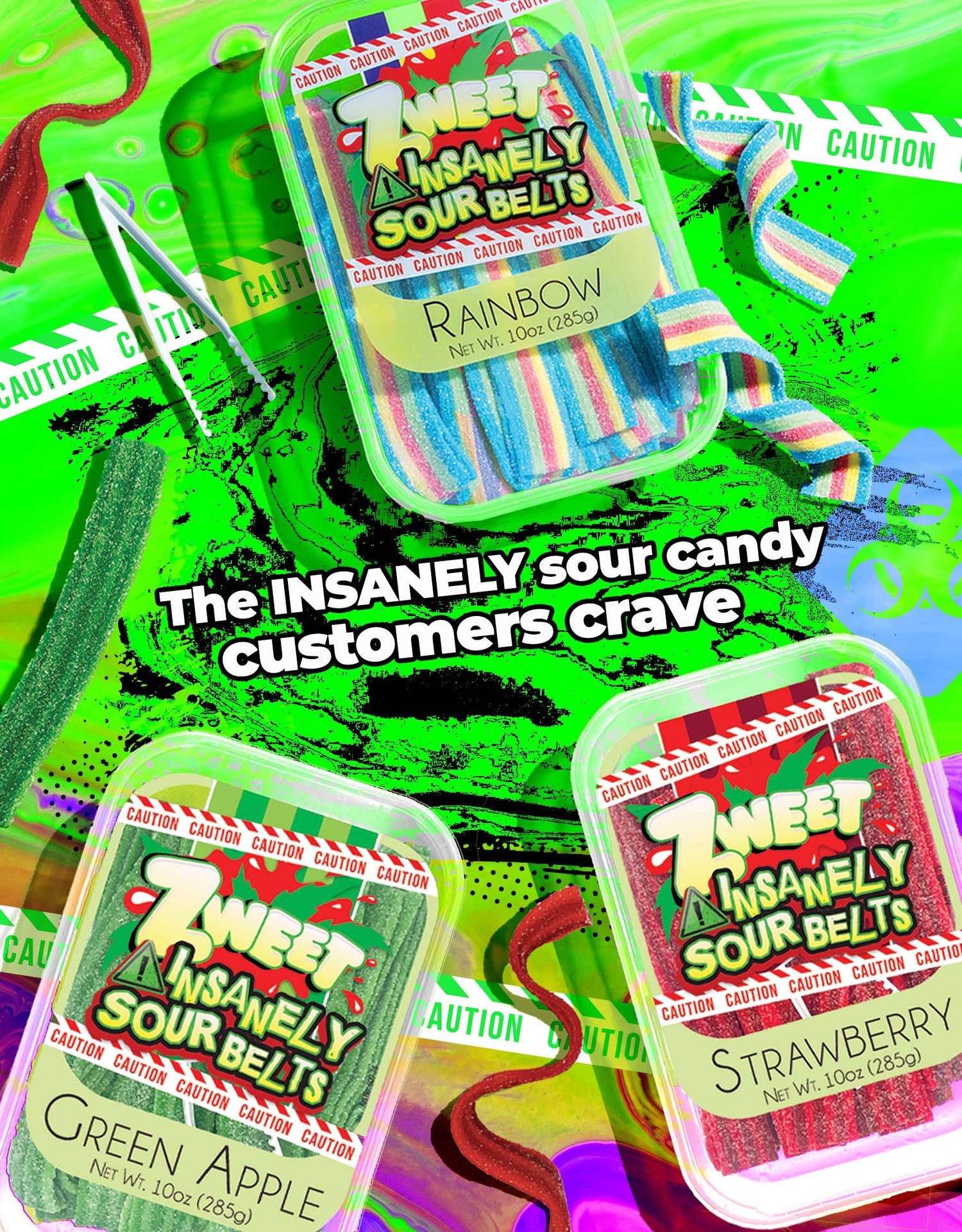 Insanely Sour Green Apple Belts | 10 oz