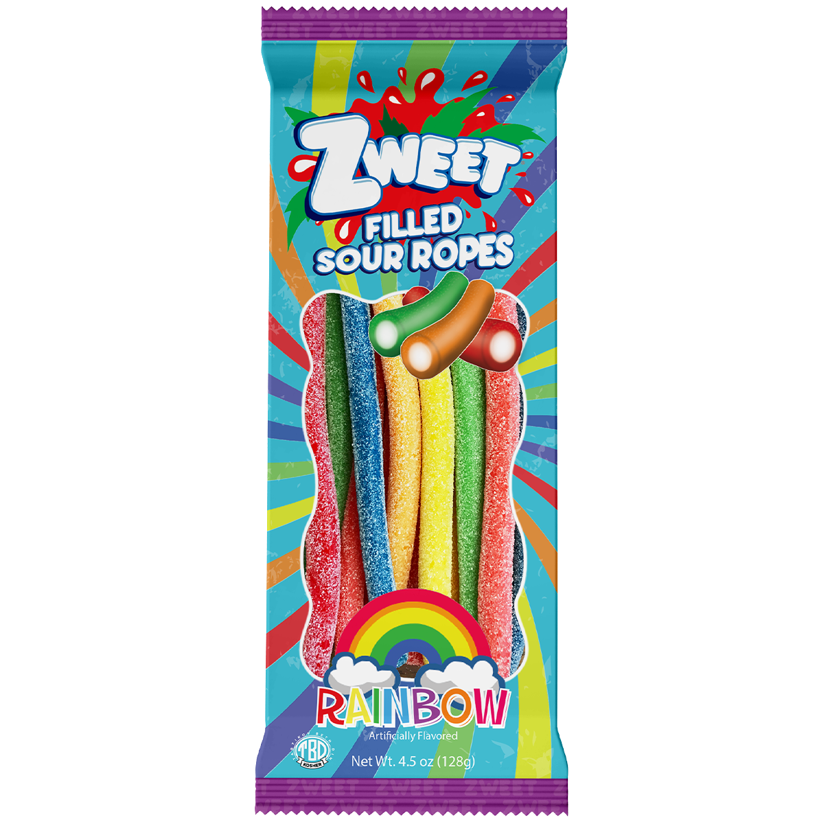 Sour Rainbow Filled Ropes | 4.5 oz