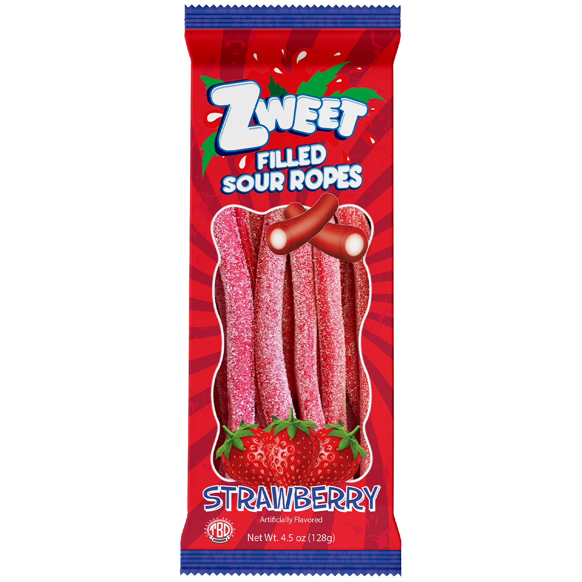 Sour Strawberry Filled Ropes | 4.5 oz