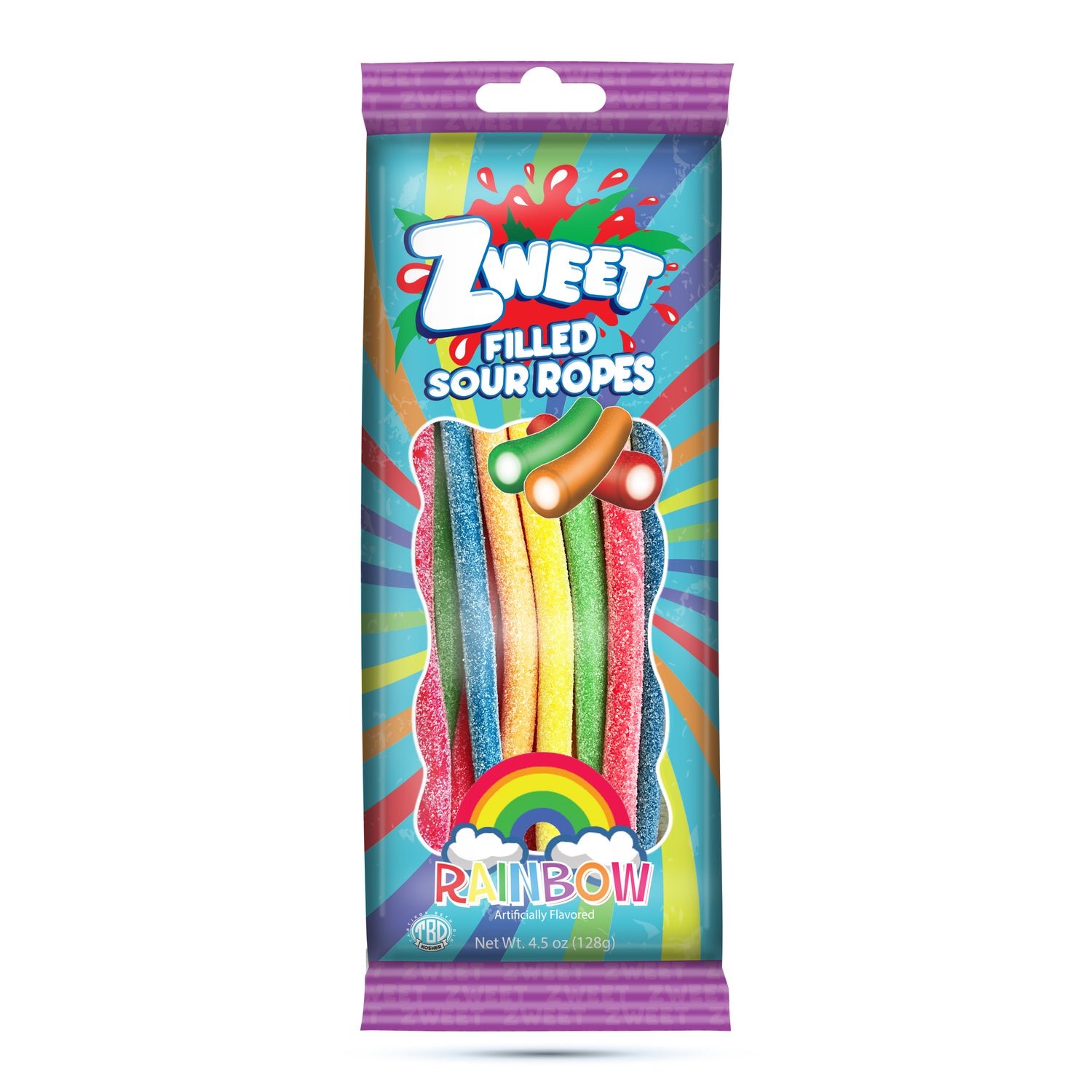 Sour Rainbow Filled Ropes | 4.5 oz