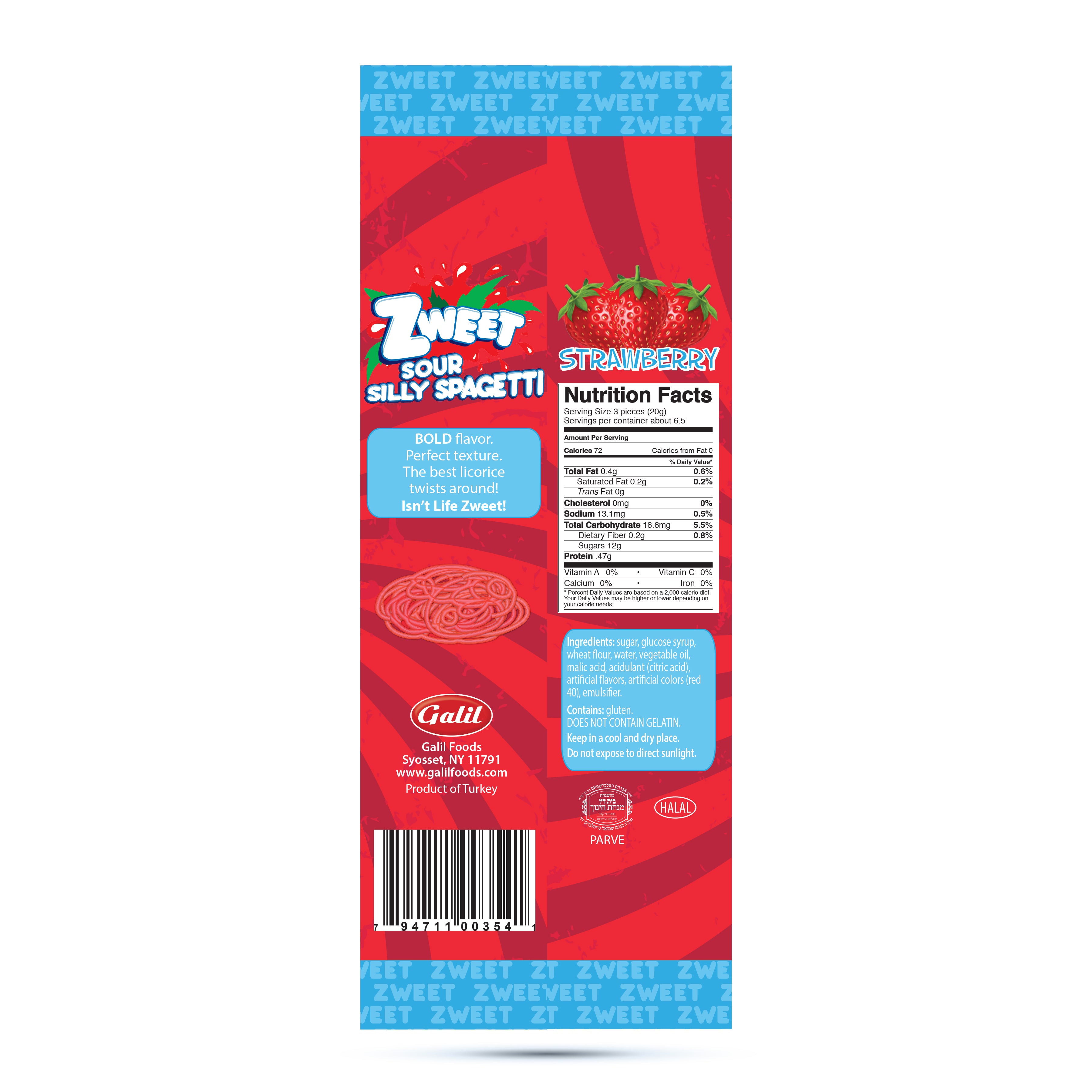 Strawberry Sour Silly Spaghetti | 4.5 oz | Zweet – Zweet Shop