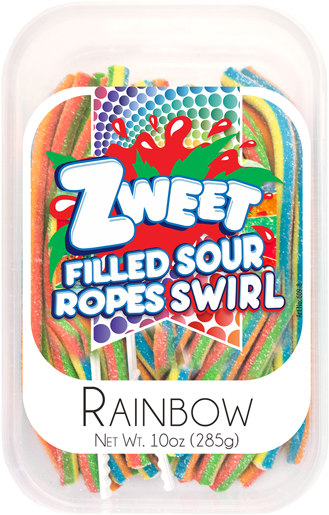 Sour Rainbow Filled Swirl Ropes | 10 oz