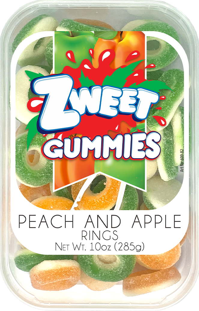 Gummy Peach and Apple Rings | 10 oz