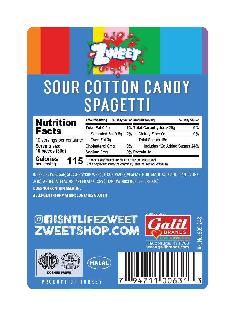 Sour Cotton Candy Spaghetti | 10 oz