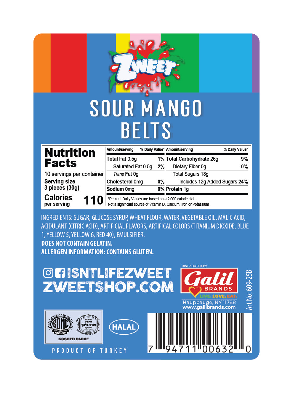 Sour Mango Belts | 10 oz