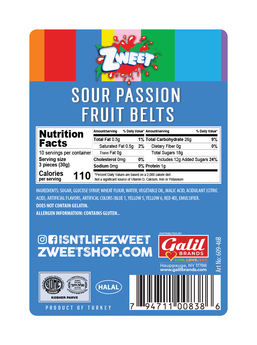 Sour Passion Fruit Belts | 10 oz