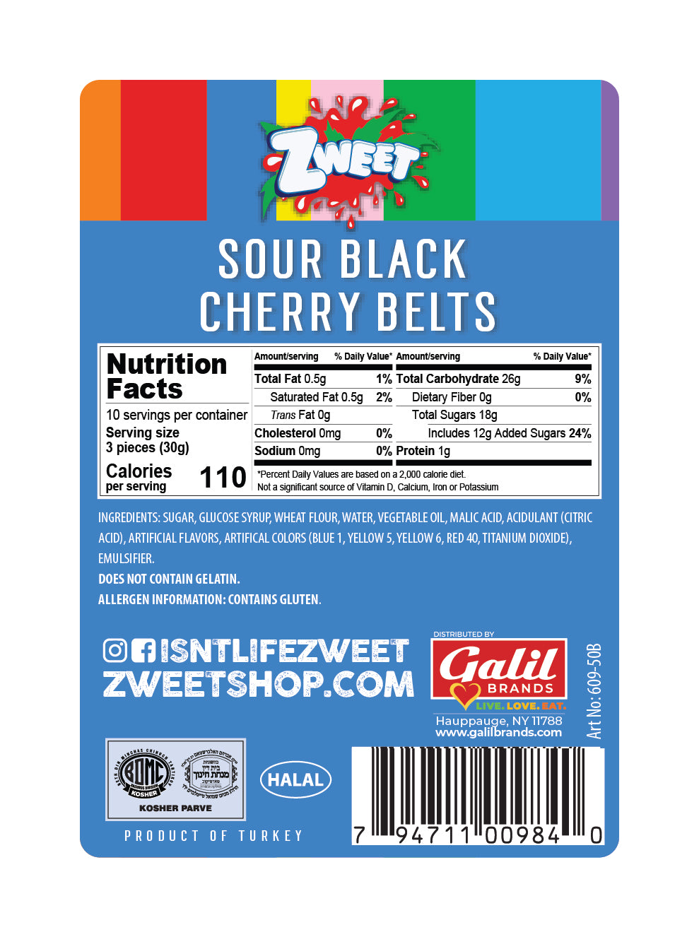 Sour Black Cherry Belts | 10 oz