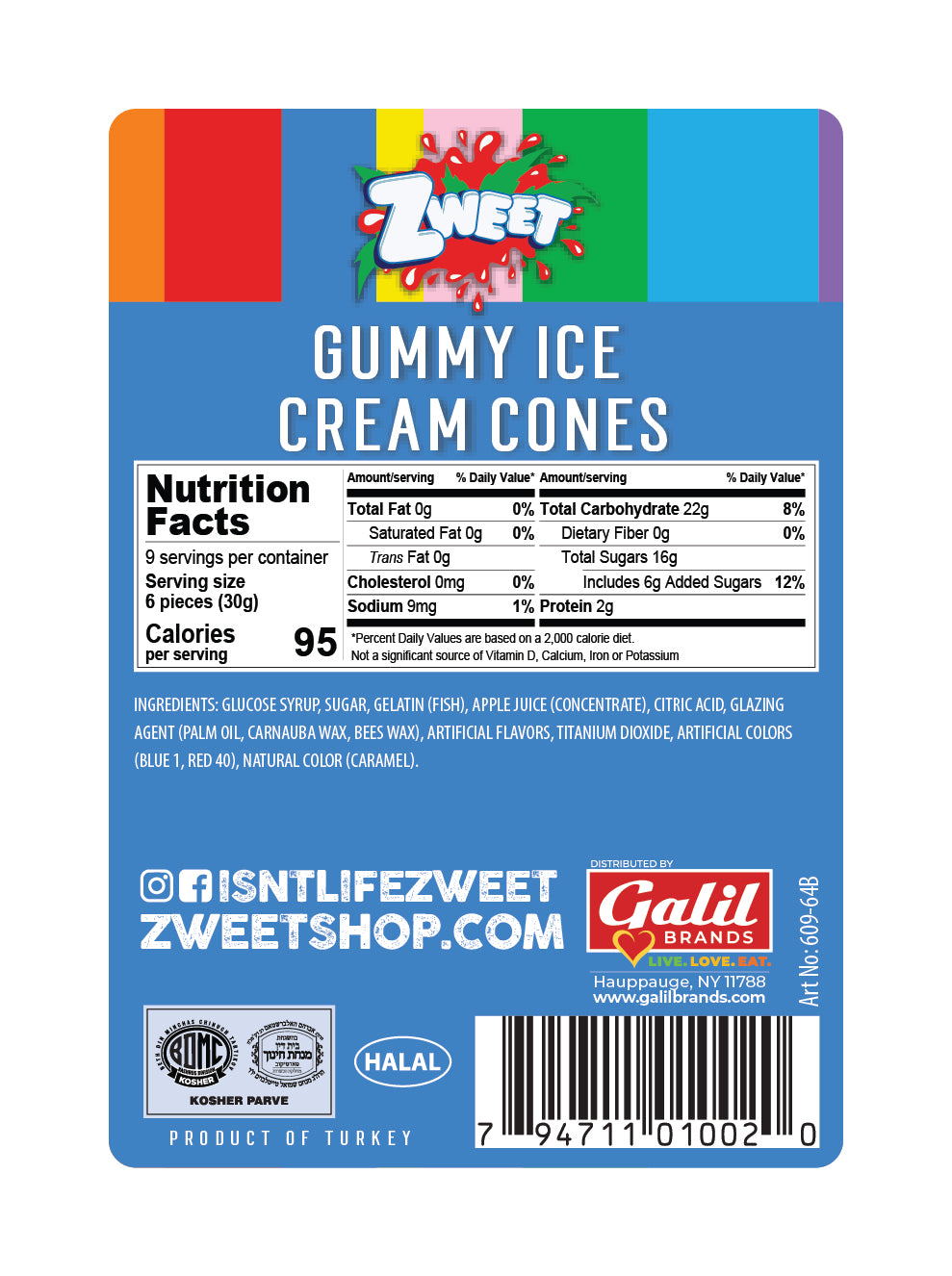 Gummy Ice Cream Cones | 10 oz
